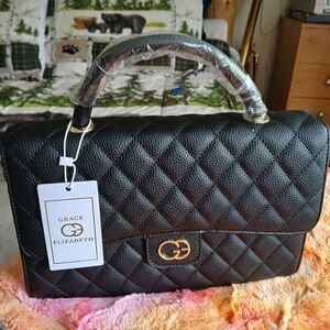 Black Quilted Satchel